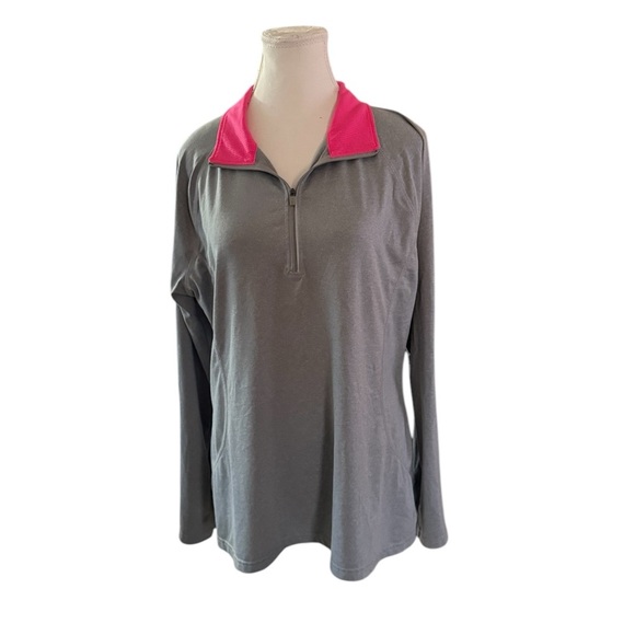 DANSKIN NOW Semifitted Gray Athletic Jacket with Pink Trim, Size XL Athleisure - Picture 8 of 8